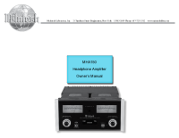 McIntosh MHA-150 - Owners manual